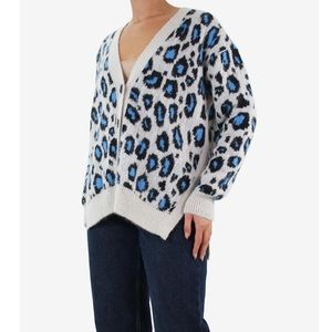 Dorothée Schumacher Grey mohair-blend leopard pattern cardigan